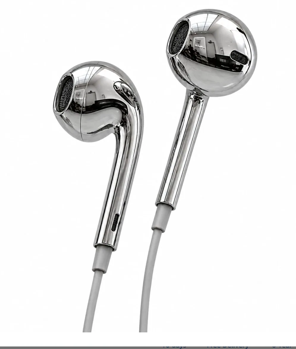 Chrome Wired Earphones view 4